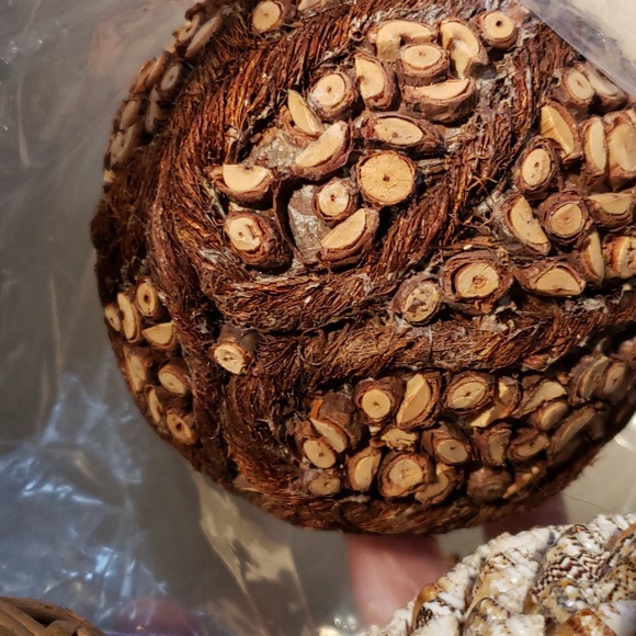 Decorative Balls Natural Set of 5 - Picture 5 of 8